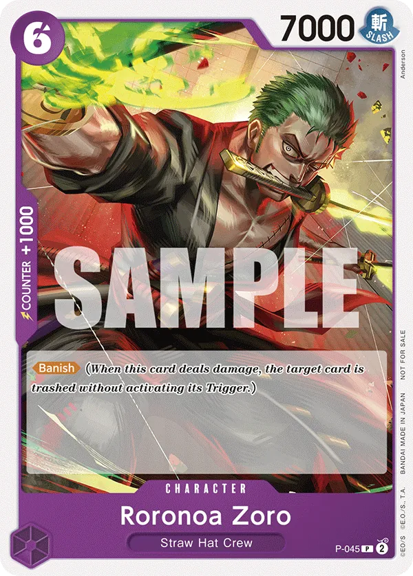 Roronoa Zoro P-045 One Piece card
