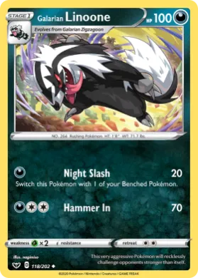 Galarian Linoone (SSH 118) Sword & Shield