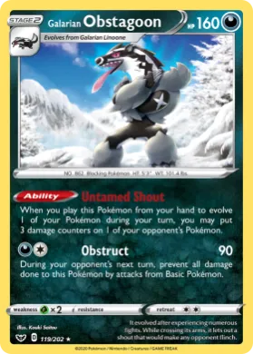Galarian Obstagoon (SSH 119) Sword & Shield
