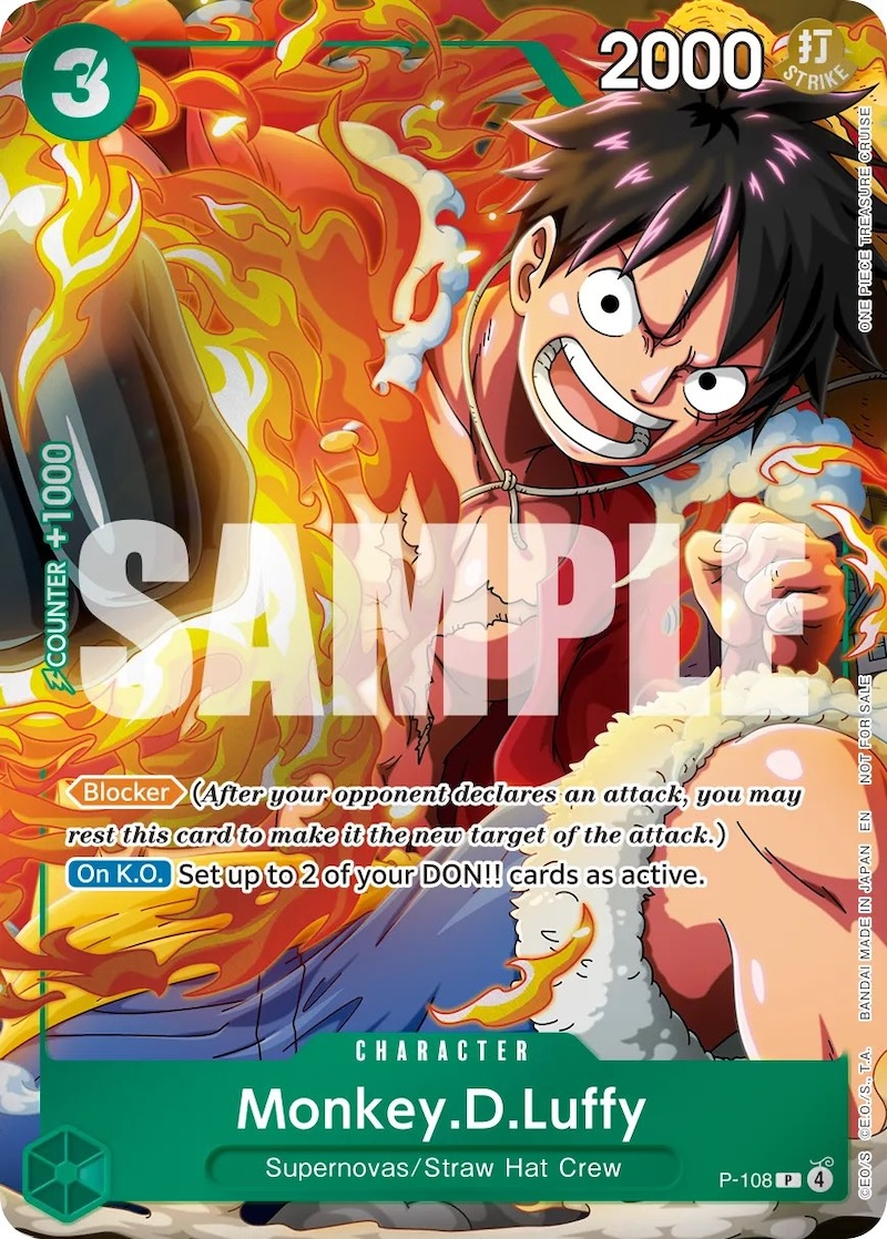 Monkey.D.Luffy P-108 One Piece card