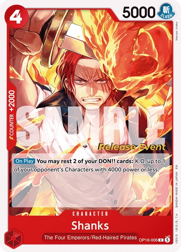 Shanks OP16-006 One Piece card