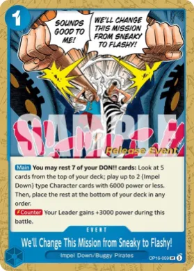 We'll Change This Mission from Sneaky to Flashy! (OP16P OP16-059) Promos: The Time of Battle
