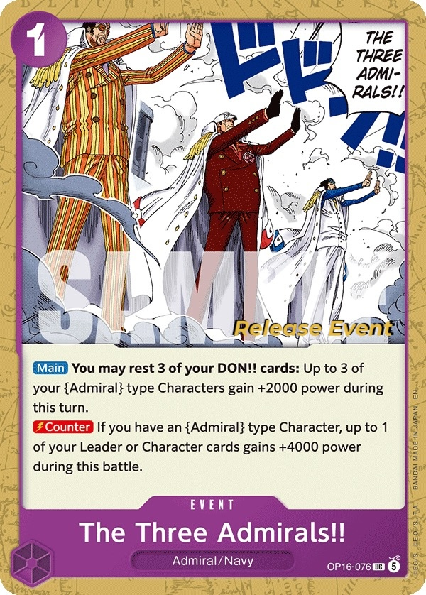 The Three Admirals!! OP16-076 One Piece card