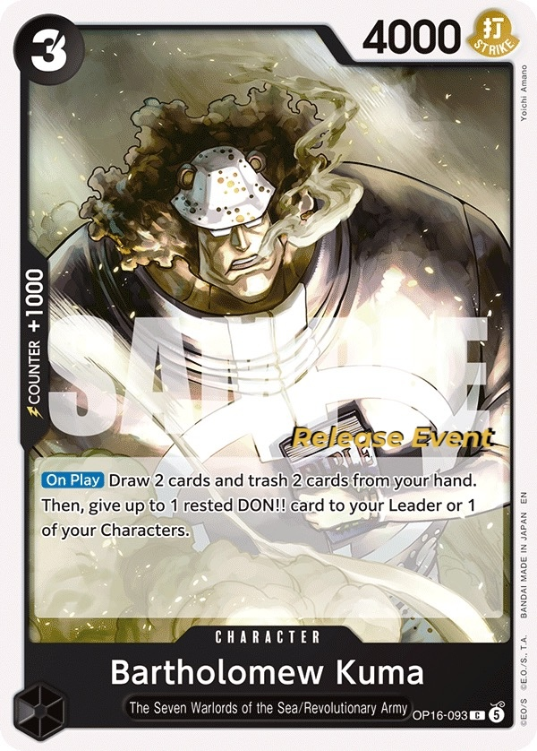 Bartholomew Kuma OP16-093 One Piece card
