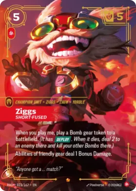 Ziggs, Short-Fused (RAD RAD-023/167) Radiance