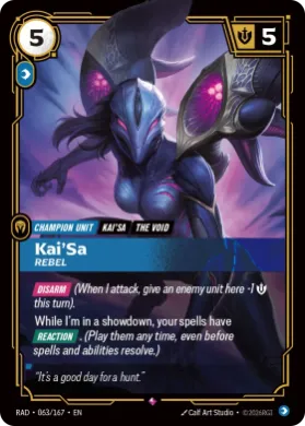 Kai'Sa, Rebel (RAD RAD-063/167) Radiance