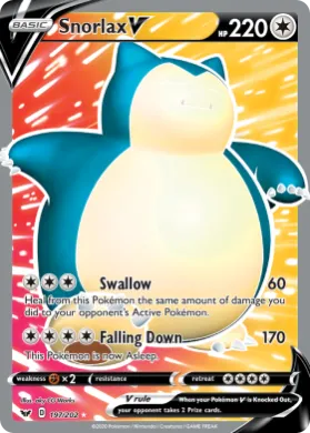 Snorlax V (SSH 197) Sword & Shield