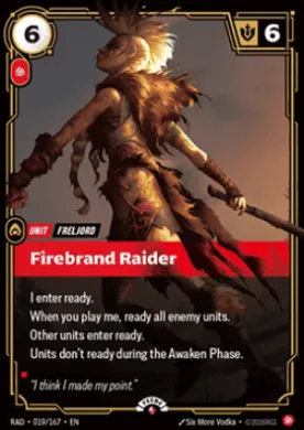 Firebrand Raider (RADX 019) Radiance: Promos