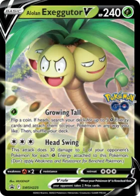 Alolan Exeggutor V (PR-SW SWSH225) SWSH Black Star Promos