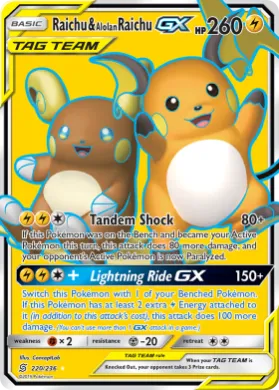 Raichu & Alolan Raichu-GX (UNM 220) Unified Minds