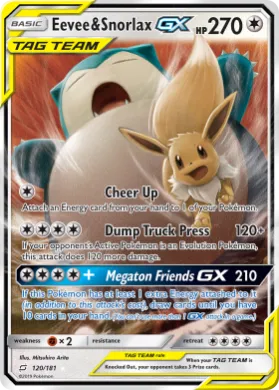 Eevee & Snorlax-GX (TEU 120) Team Up