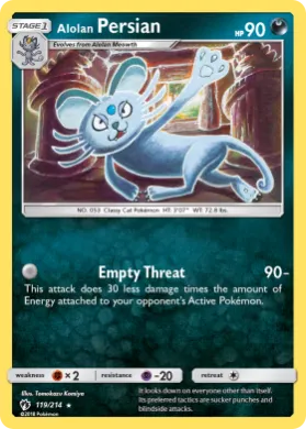 Alolan Persian (LOT 119) Lost Thunder